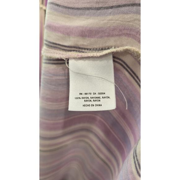 Anthropologie Dress Womens Small Purple Striped Maxi Boho Cover Up Tiered - Picture 13 of 15